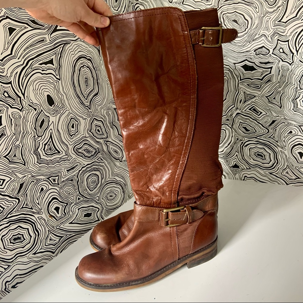 Lucky Brand brown pull on leather boots size 8.5